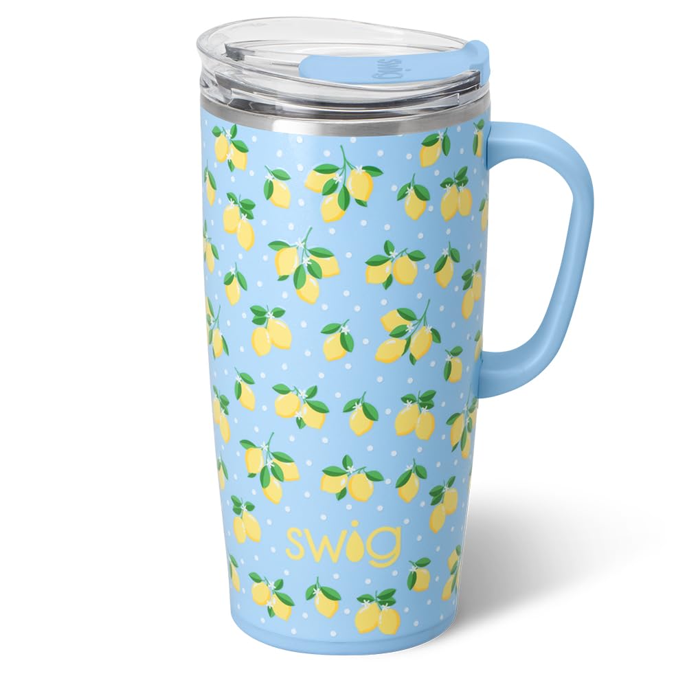 Swig Life 40oz Leakproof Mega Mug with Handle & Straw, Hydrangeas