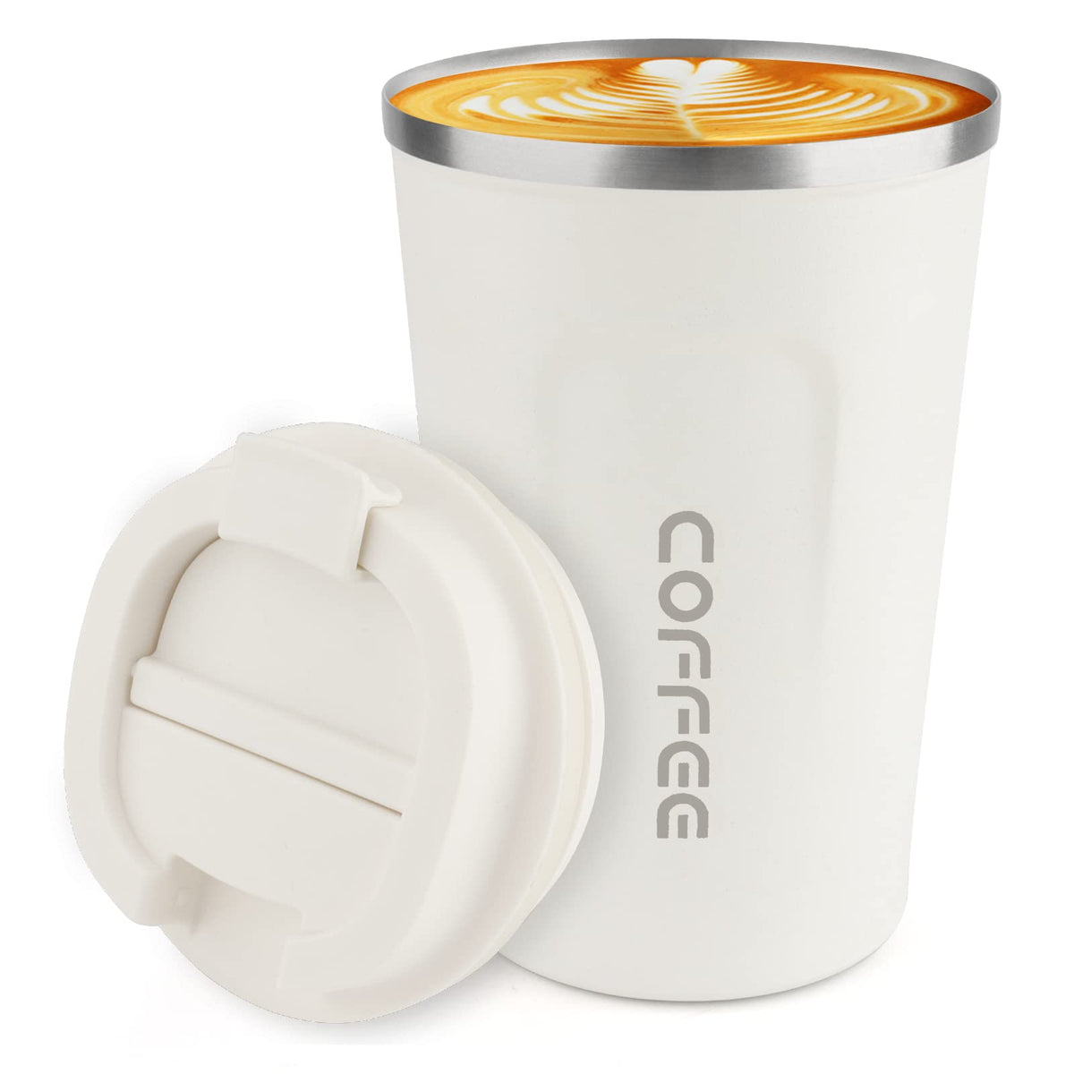 CS COSDDI 12 oz Coffee mug - Stainless Steel Coffee Cup with Leakproof Lid