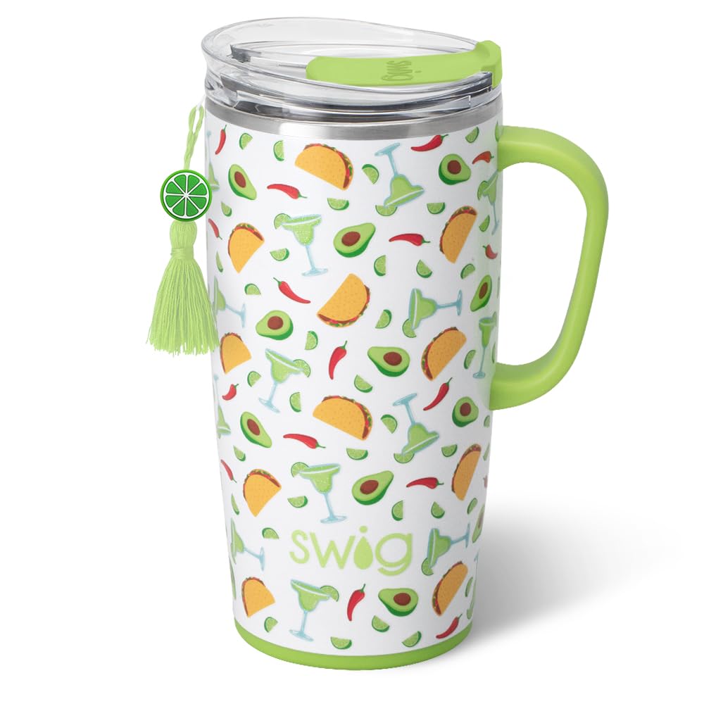 Swig Life 40oz Leakproof Mega Mug with Handle & Straw, Hydrangeas