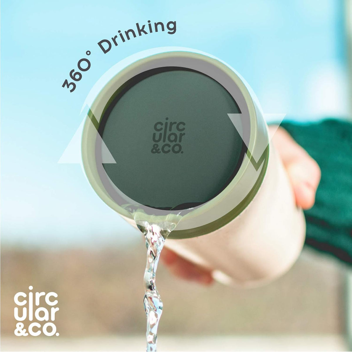 Circular and Co Reusable Coffee Cup 8oz/227ml - The World's First Travel Mug Made from Recycled Coffee Cups, 100% Leak-Proof, Sustainable & Insulated. (Cream & Honest Green)