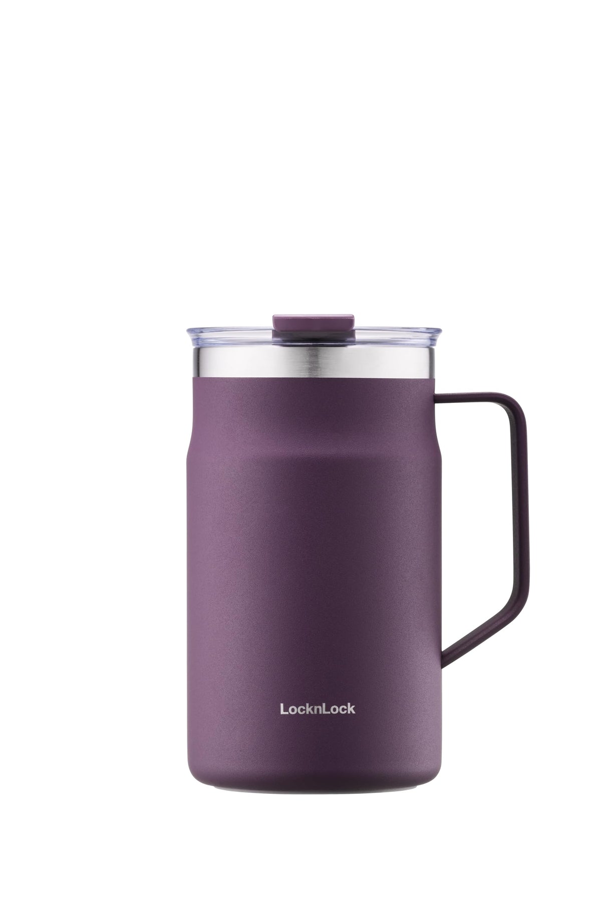 LocknLock Metro Mug Premium 18/8 Stainless Steel Double Wall Insulated with Handle Perfect for table with Lid, Yellow, 20 oz