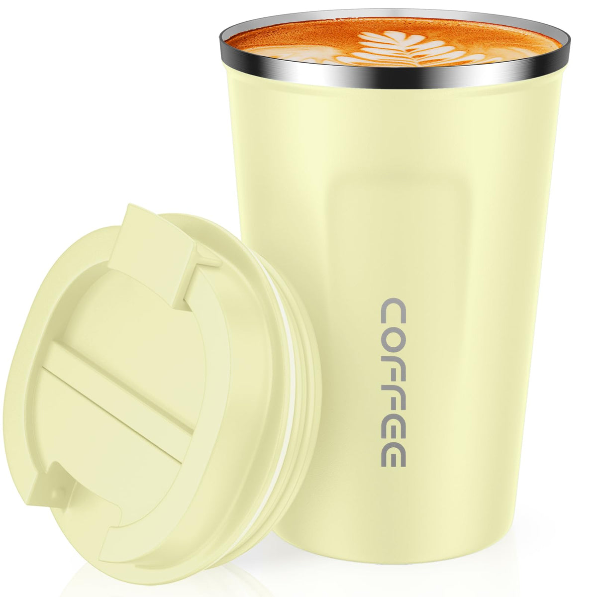 CS COSDDI 12 oz Coffee mug - Stainless Steel Coffee Cup with Leakproof Lid