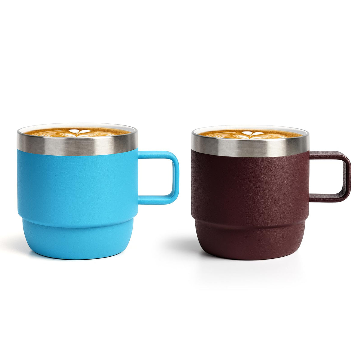 Zenbo 6 oz Espresso Mug with Handle, Ceramic-Lined 18/8 Stainless Steel