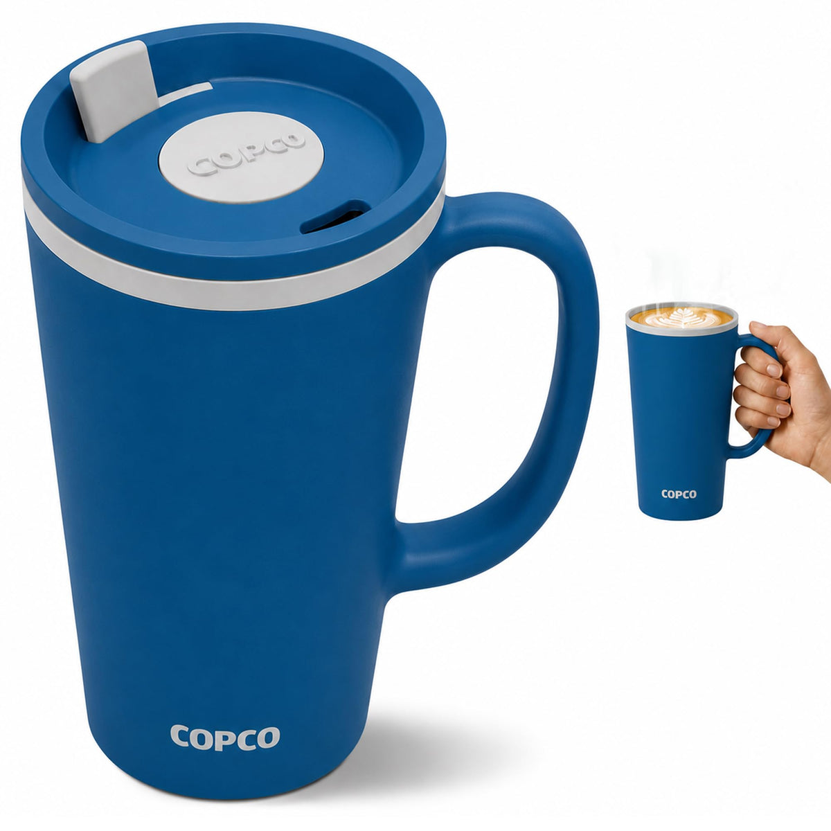Copco 16 Oz Cone Insulated Travel Mug with Handle (Light Purple)
