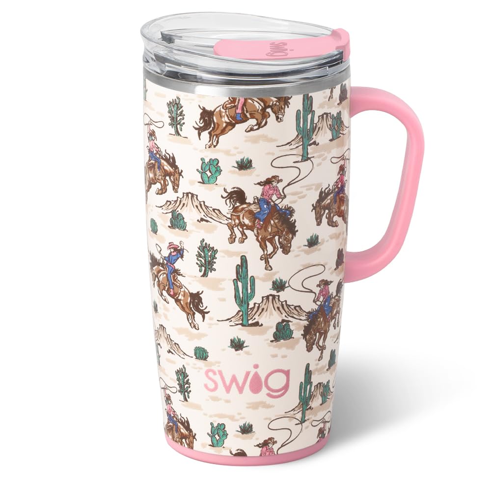 Swig Life 40oz Leakproof Mega Mug with Handle & Straw, Hydrangeas