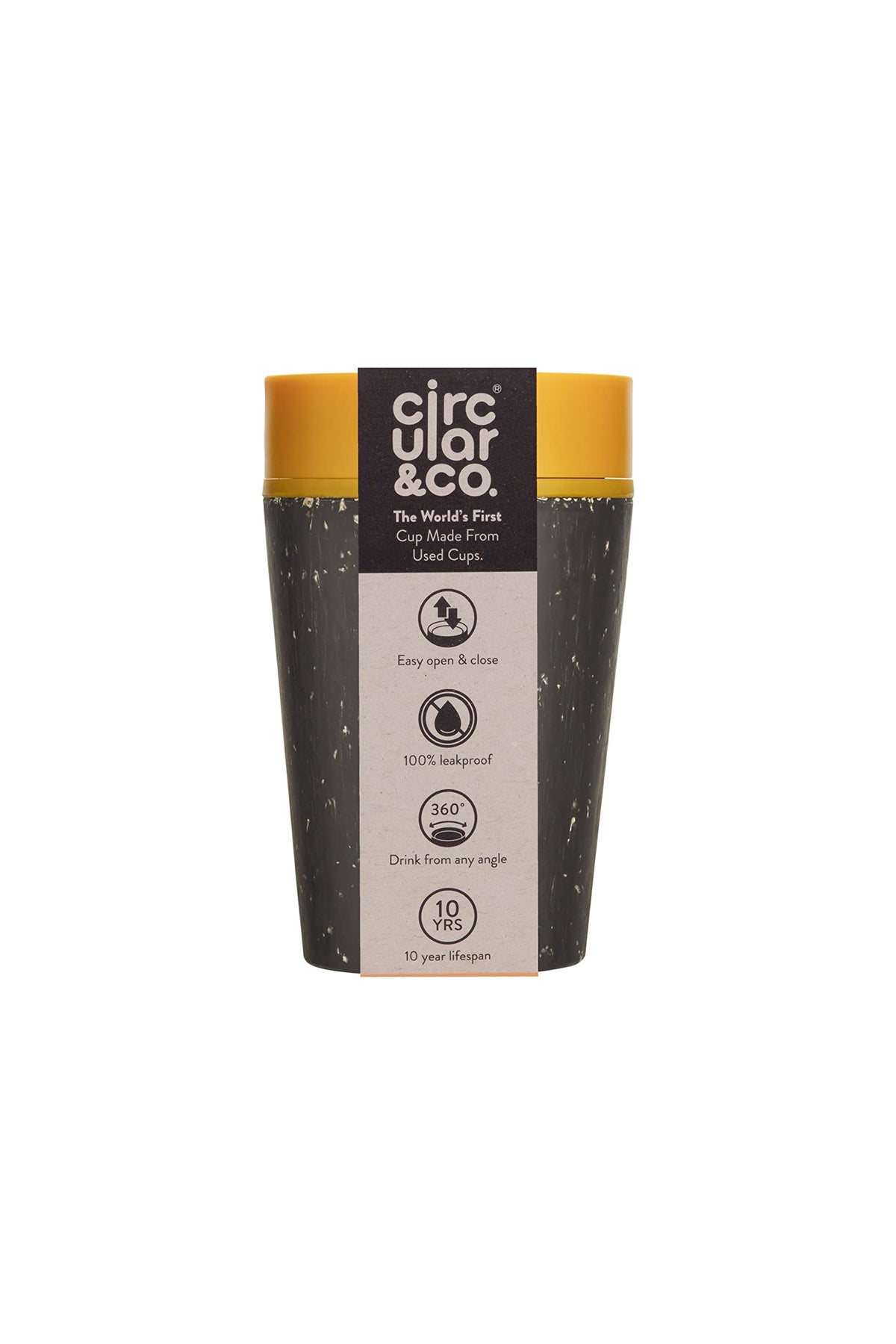 Circular and Co Reusable Coffee Cup 8oz/227ml - The World's First Travel Mug Made from Recycled Coffee Cups, 100% Leak-Proof, Sustainable & Insulated. (Cream & Honest Green)