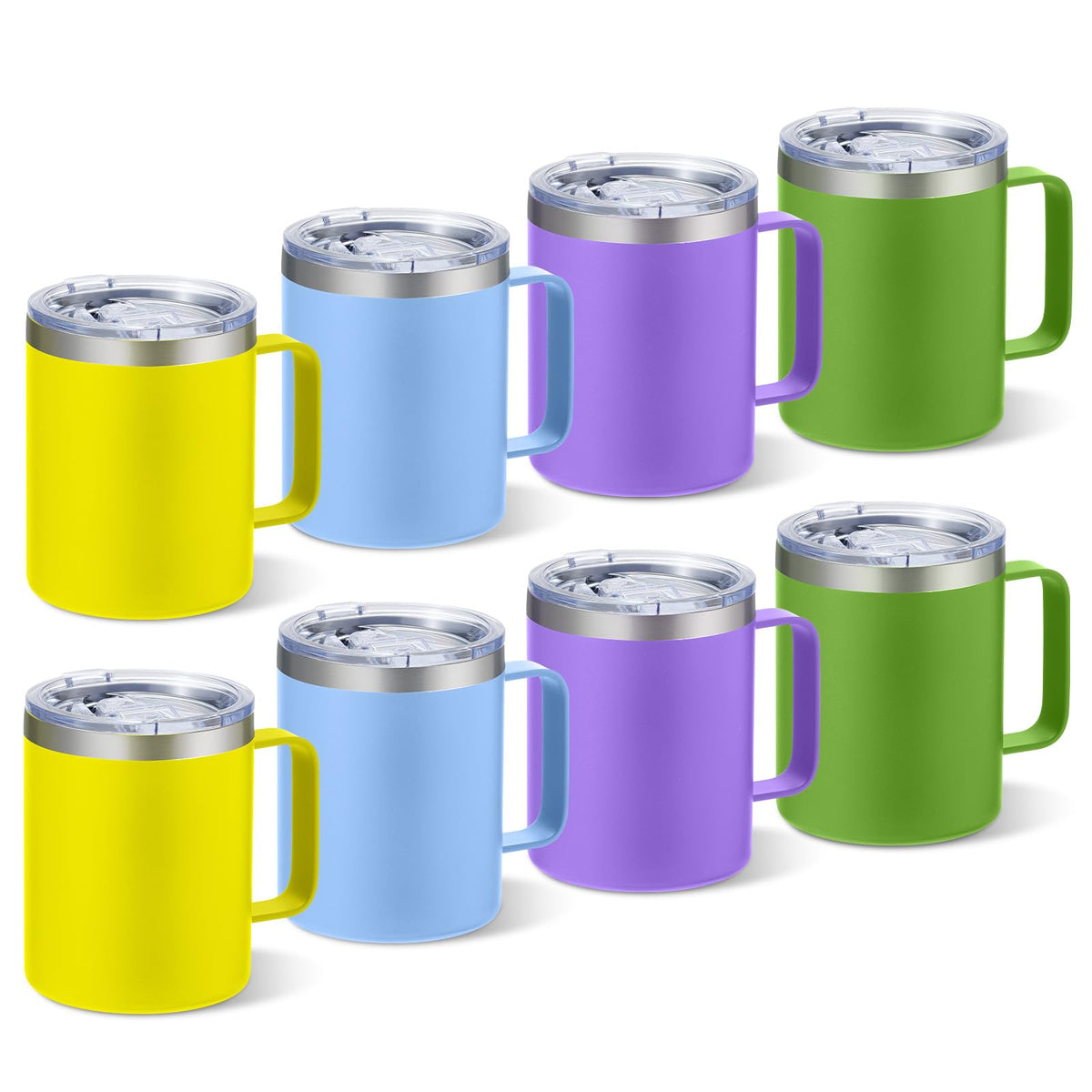 4 Pack 12oz Insulated Coffee Mug with Handle, 4 Colors