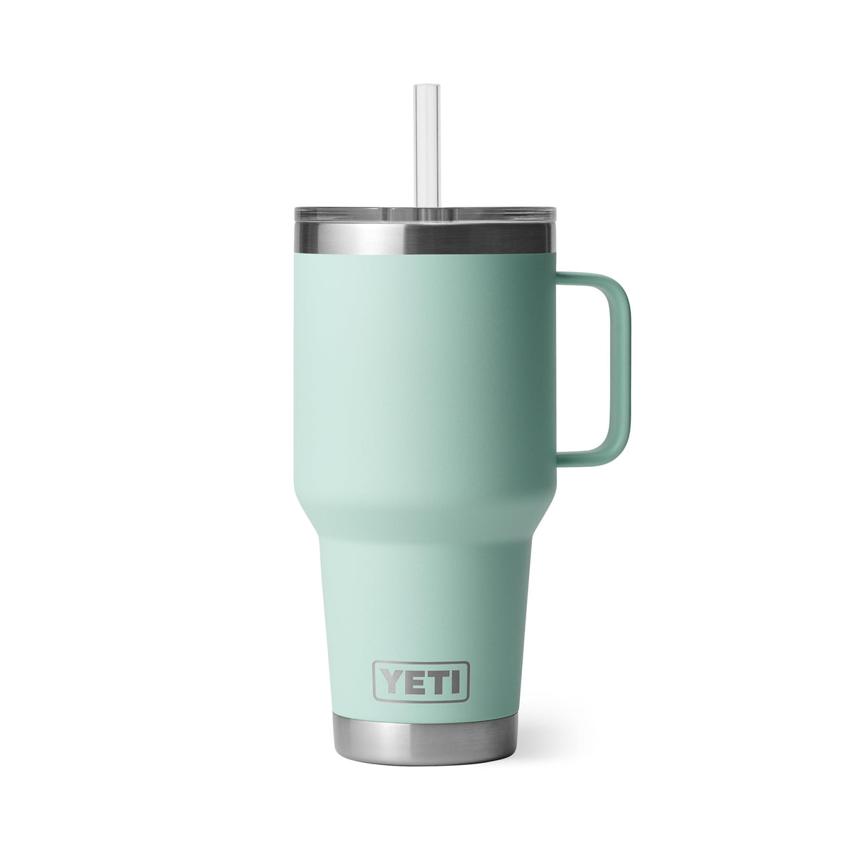 YETI Rambler 42 oz Tumbler with Handle and Straw Lid, Travel Mug Water Tumbler, Vacuum Insulated Cup with Handle, Stainless Steel, Seafoam