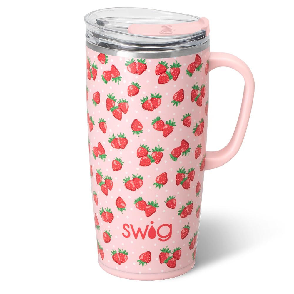 Swig Life 40oz Leakproof Mega Mug with Handle & Straw, Hydrangeas