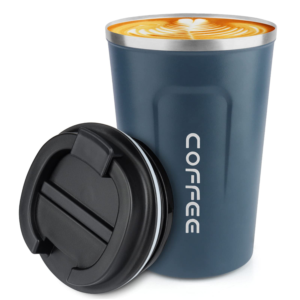 CS COSDDI 12 oz Coffee mug - Stainless Steel Coffee Cup with Leakproof Lid