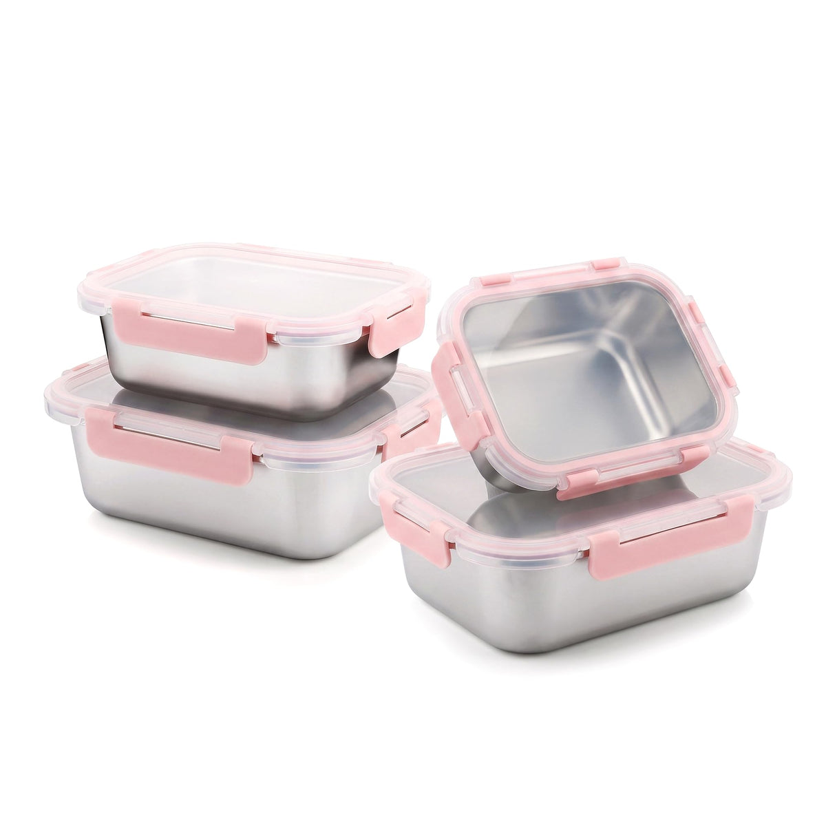 8 PCS Stainless Steel Lunch Box 4-Size Food Storage Containers with Lids