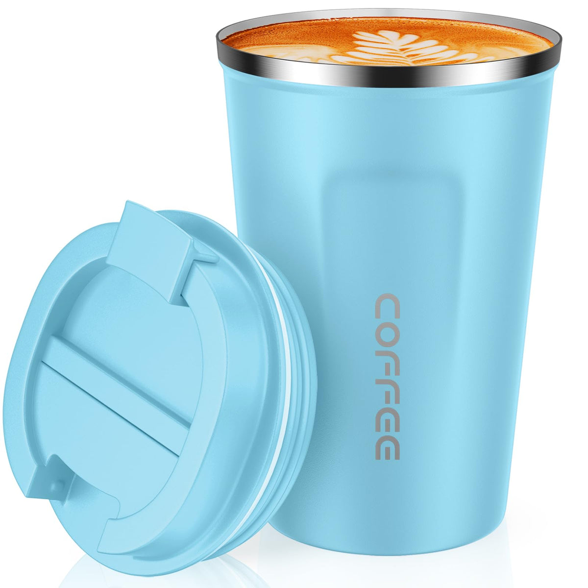 CS COSDDI 12 oz Coffee mug - Stainless Steel Coffee Cup with Leakproof Lid