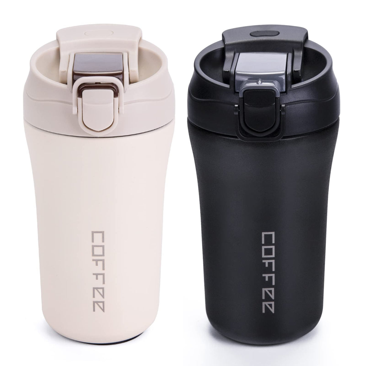 14 oz Travel Coffee Mug, 2 Pack Vacuum Insulated Stainless Steel Tumbler