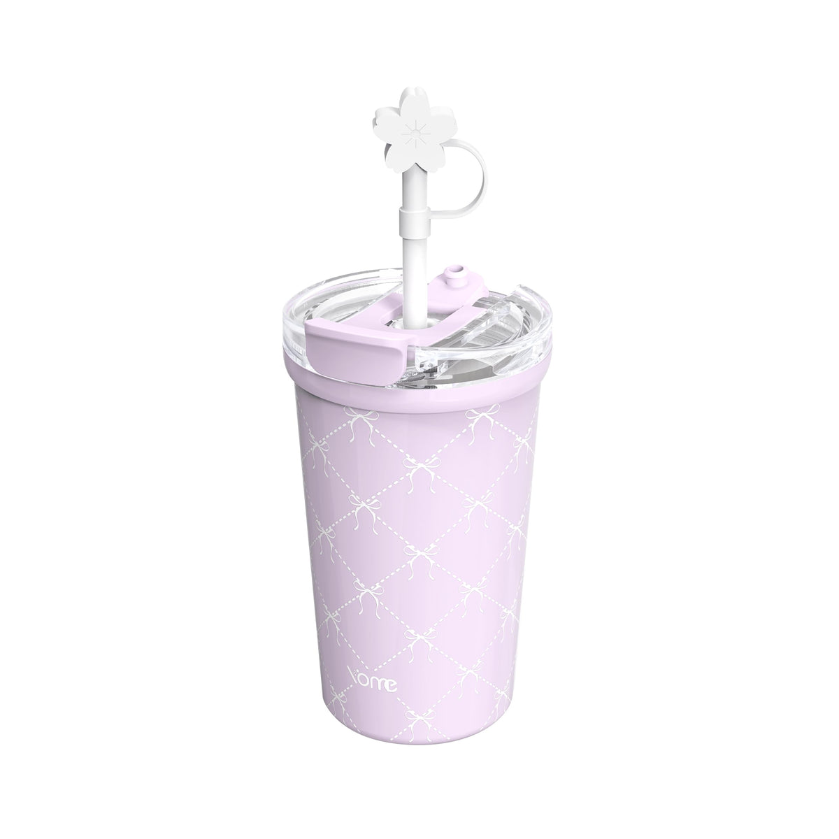 YOME 12oz Strawberry Pink Insulated Coffee Cup with Lid and Straw for Women | 2 in 1 Lid | Stainless Steel | Travel Coffee Cup| 100% Leak Proof | Keeps Drinks Cold&Hot | Gift Travel Gym Car