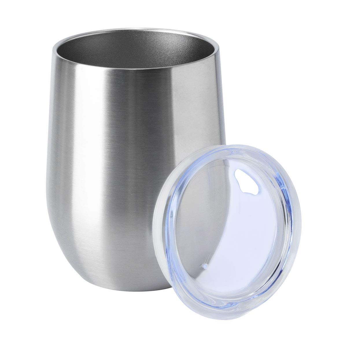 HASLE OUTFITTERS 12oz Wine Tumbler with Lid Stemless Wine Glasses Double Wall Vacuum Travel Mugs stainless steel Coffee Cup for Cold & Hot Drinks Wine Coffee Cocktails Beer 12 Pack White