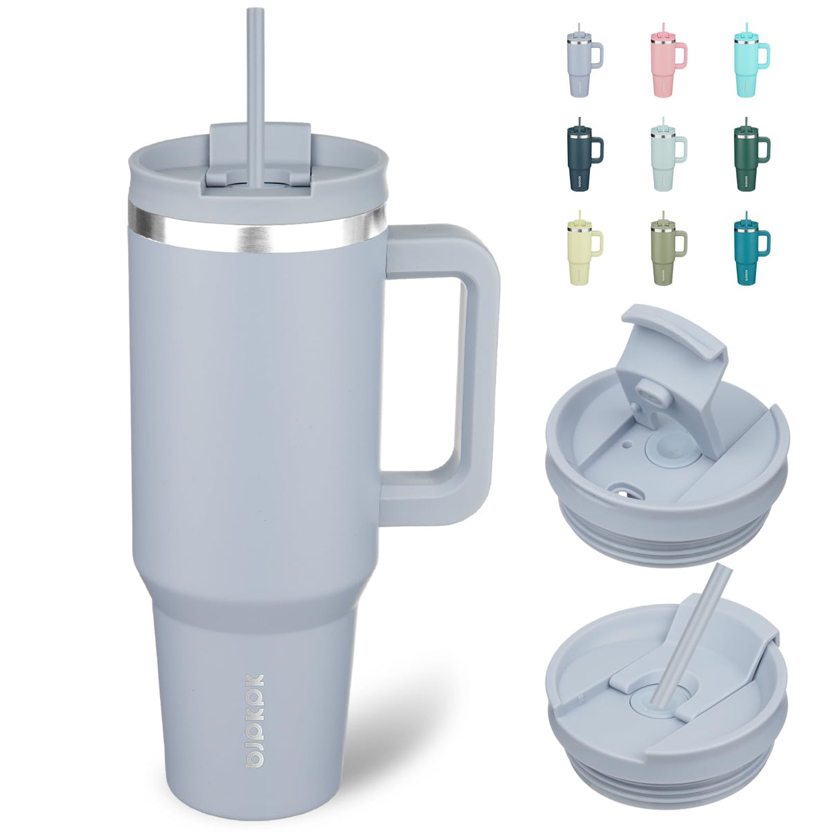 BJPKPK 30 oz Insulated Tumbler with Handle & Straw, Stainless Steel