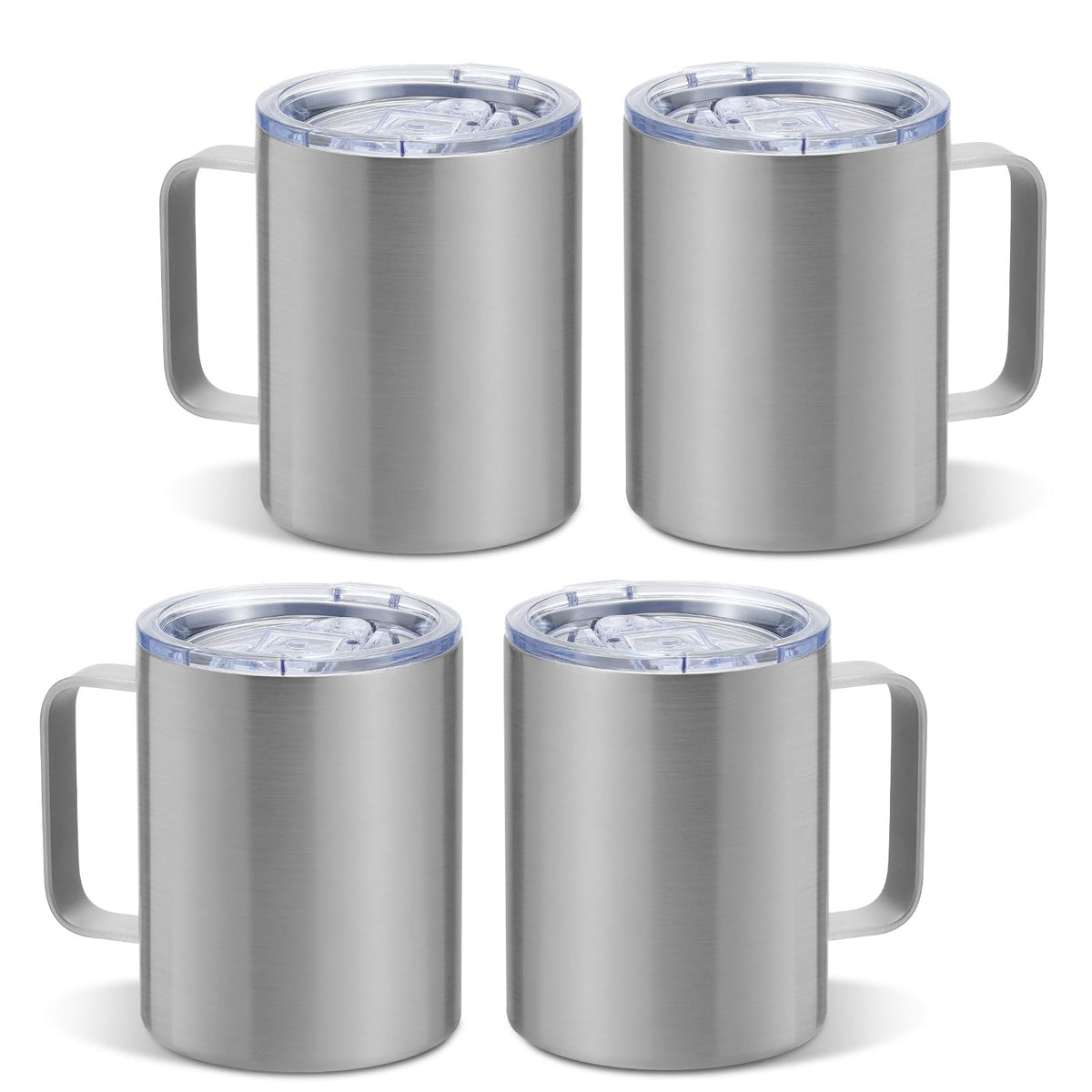 4 Pack 12oz Insulated Coffee Mug with Handle, 4 Colors