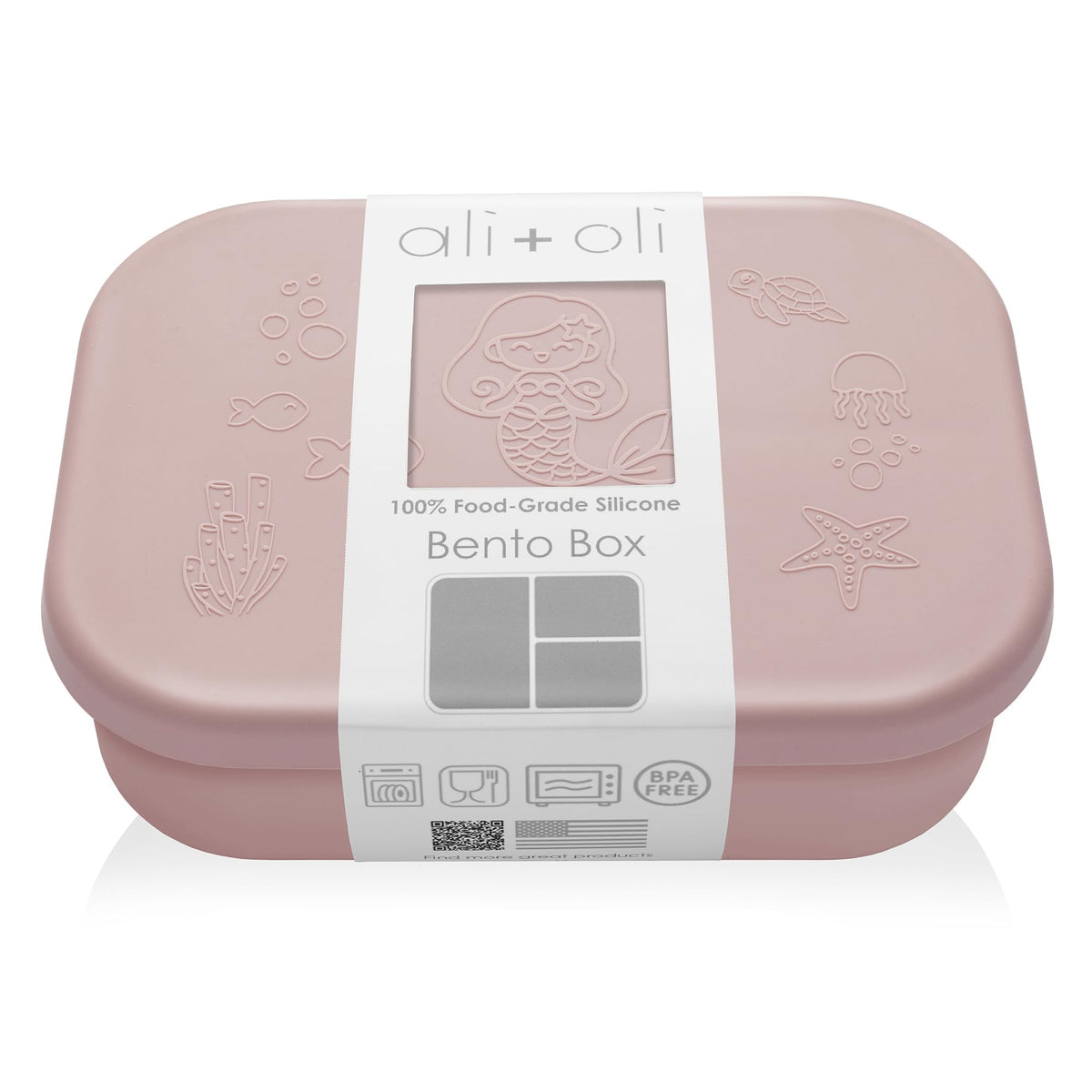 Ali+Oli Silicone Bento Box for Kids, Lunch Container for Toddler Daycare