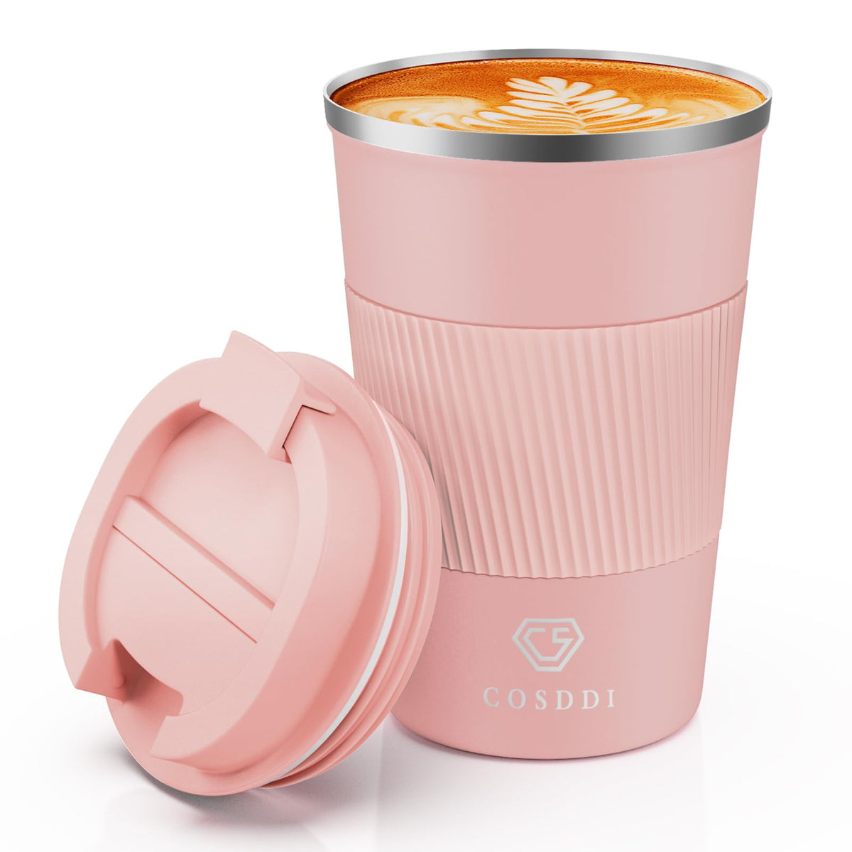 CS COSDDI 12 oz Coffee mug - Stainless Steel Coffee Cup with Leakproof Lid