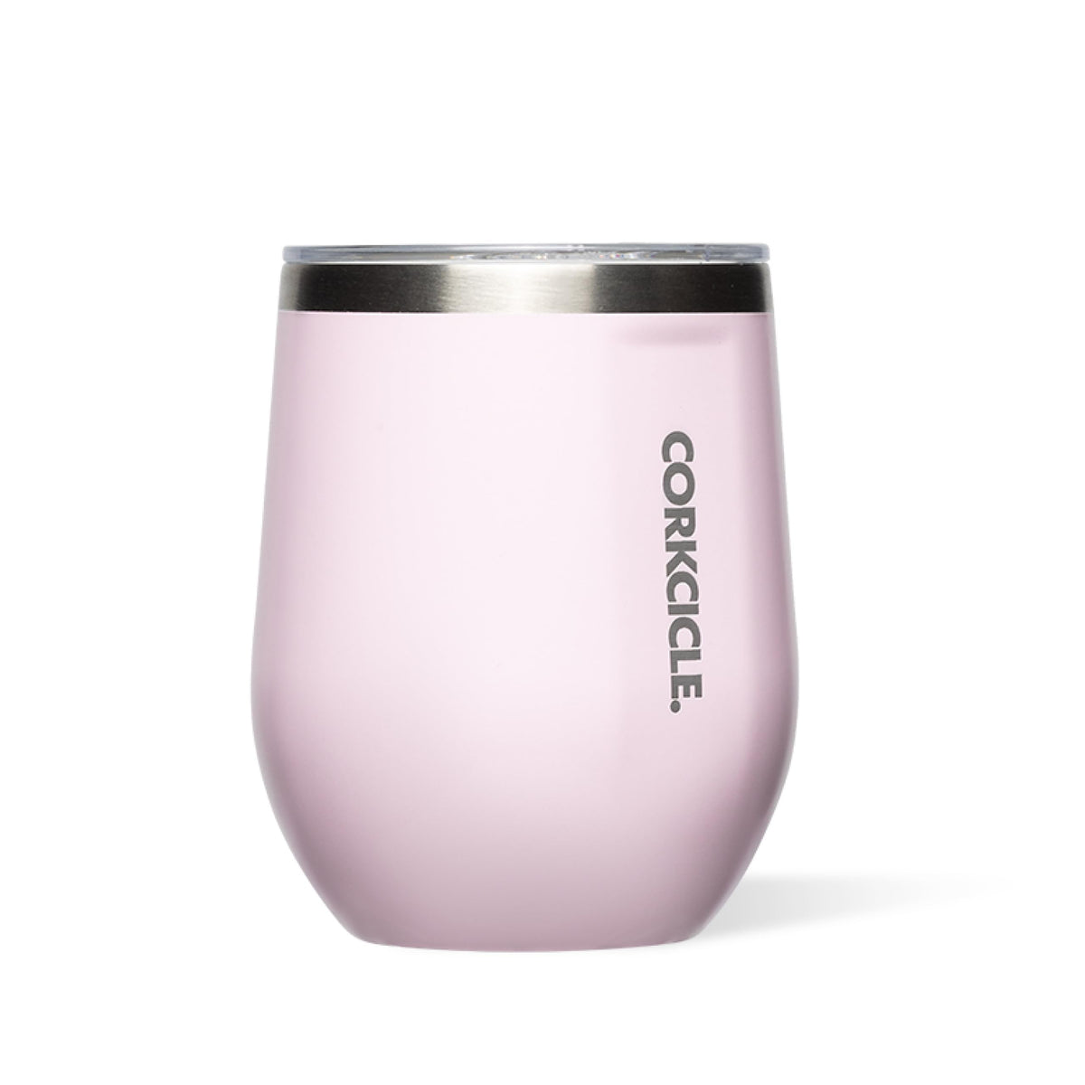 Corkcicle Stemless Wine Tumbler with Lid, 12 oz, Gloss Powder Blue