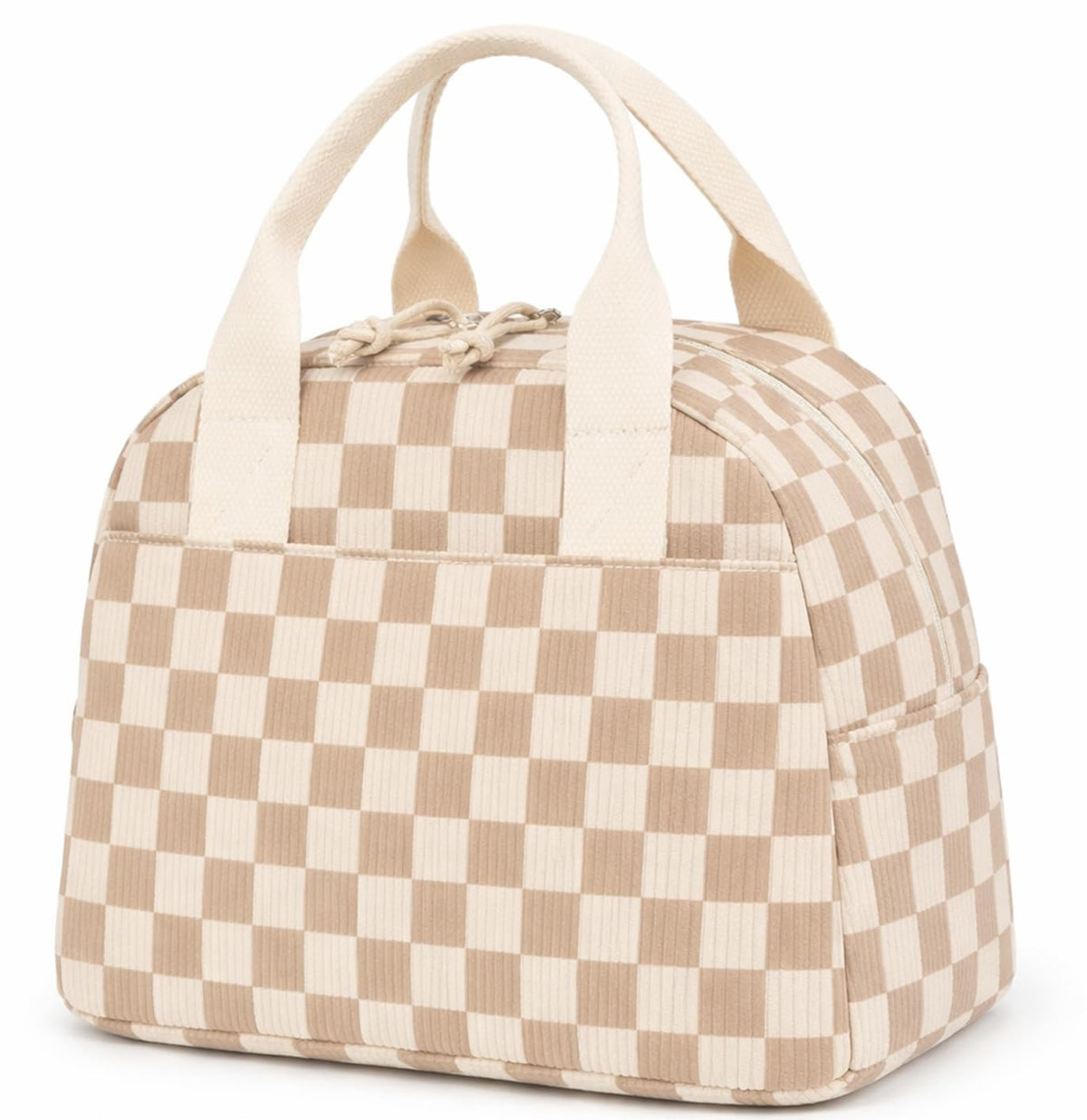 LOVELYWIND Lunch Box for Women, Insulated Lunch Bag, Green Stripe Tote 9L