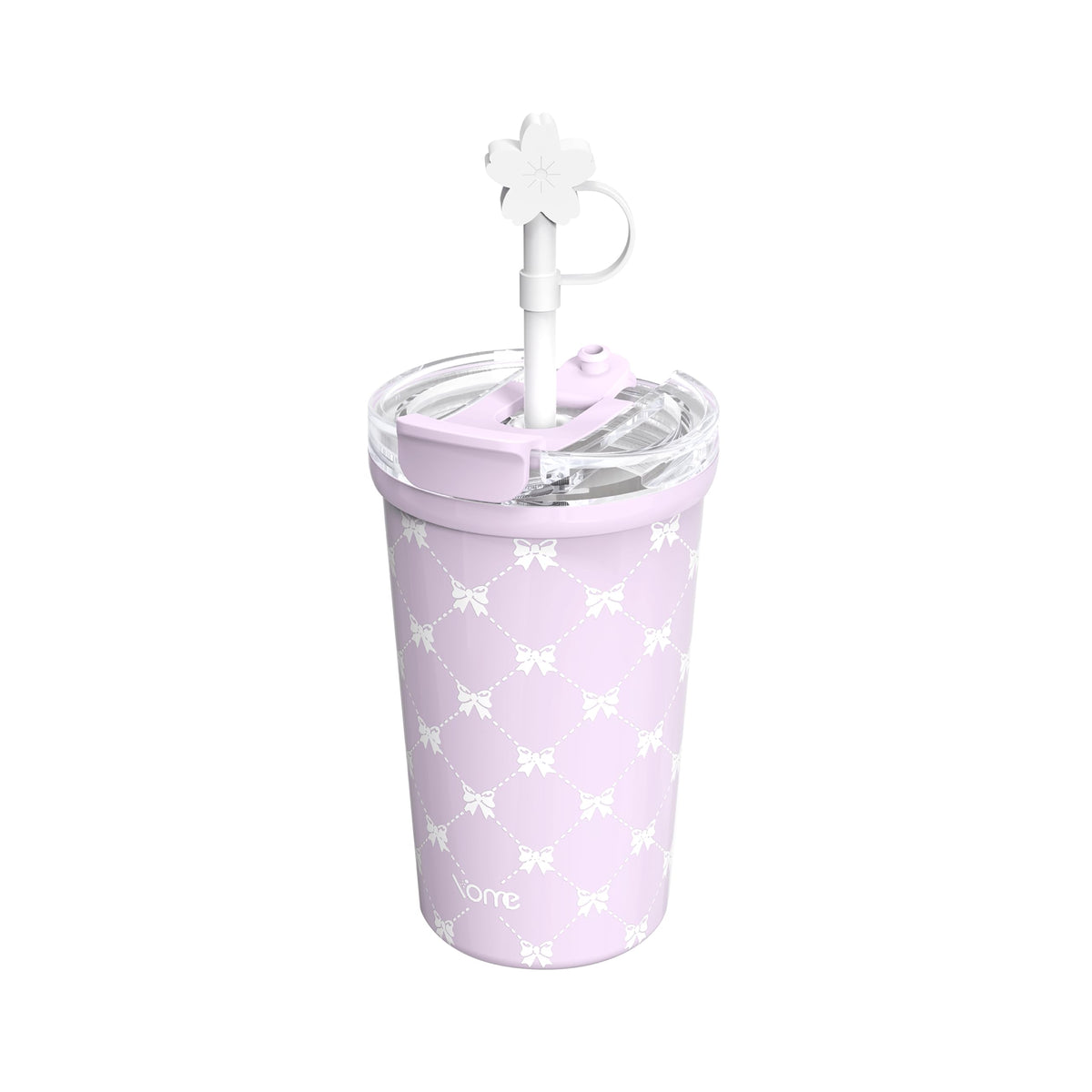 YOME 12oz Strawberry Pink Insulated Coffee Cup with Lid and Straw for Women | 2 in 1 Lid | Stainless Steel | Travel Coffee Cup| 100% Leak Proof | Keeps Drinks Cold&Hot | Gift Travel Gym Car