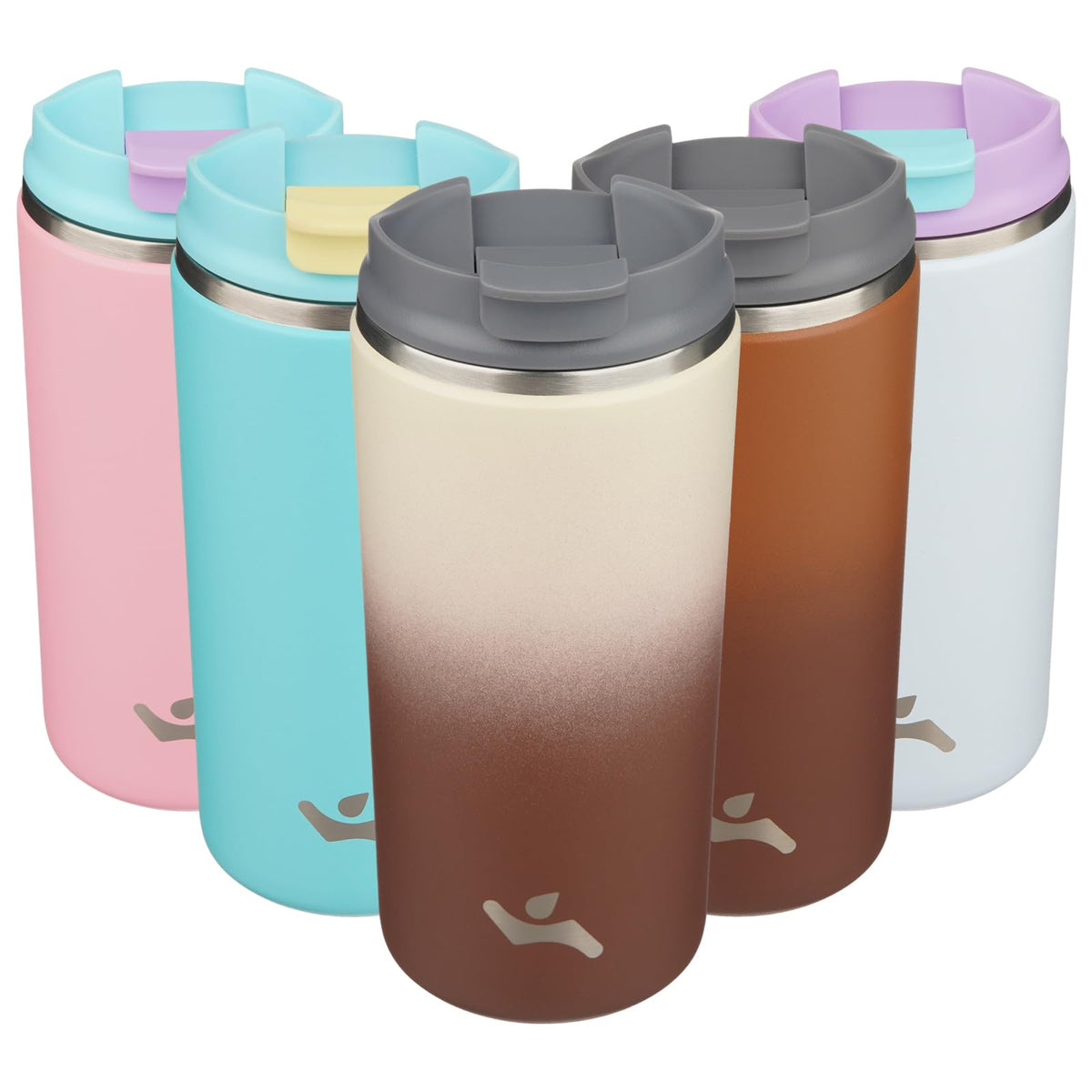 Konokyo 16oz Travel Coffee Mug with Lid, Insulated Stainless Tumbler