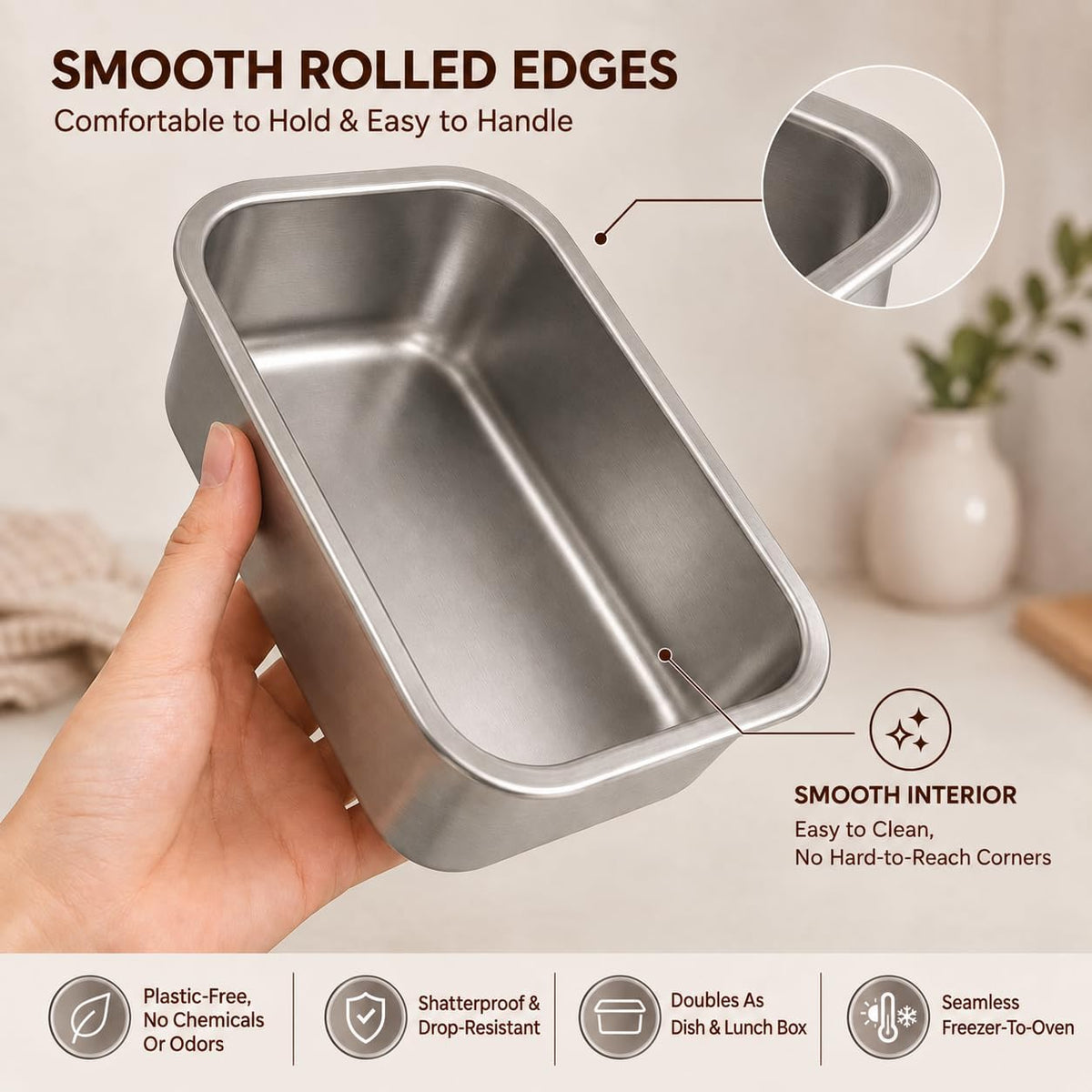 8 PCS Stainless Steel Lunch Box 4-Size Food Storage Containers with Lids