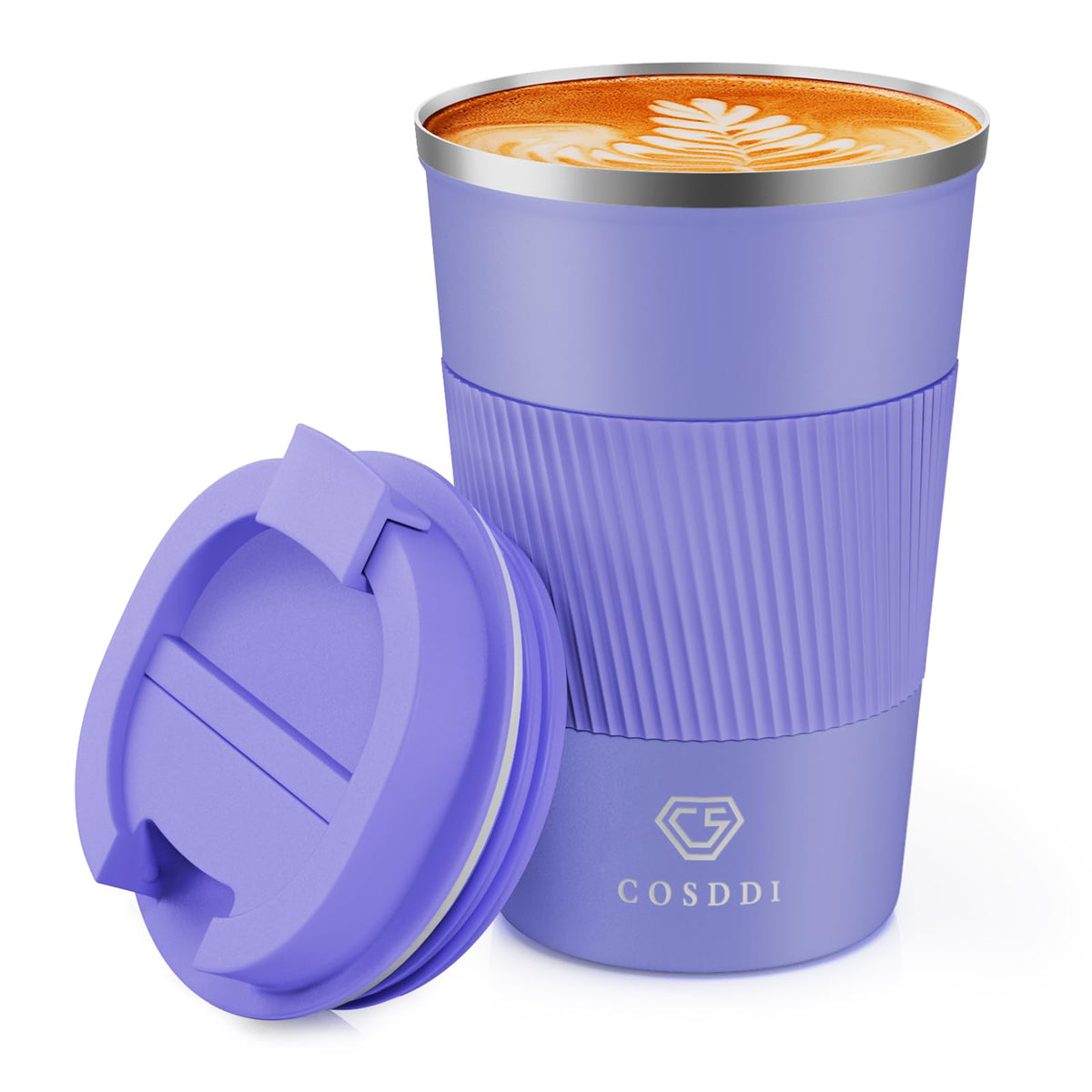CS COSDDI 12 oz Coffee mug - Stainless Steel Coffee Cup with Leakproof Lid