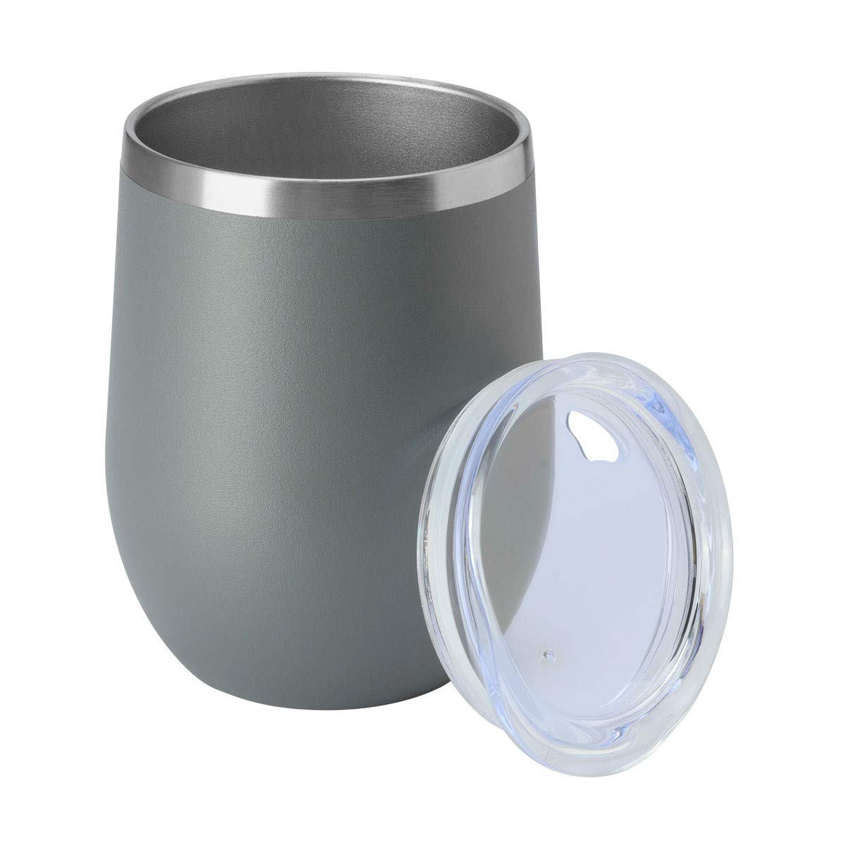 HASLE OUTFITTERS 12oz Wine Tumbler with Lid Stemless Wine Glasses Double Wall Vacuum Travel Mugs stainless steel Coffee Cup for Cold & Hot Drinks Wine Coffee Cocktails Beer 12 Pack White
