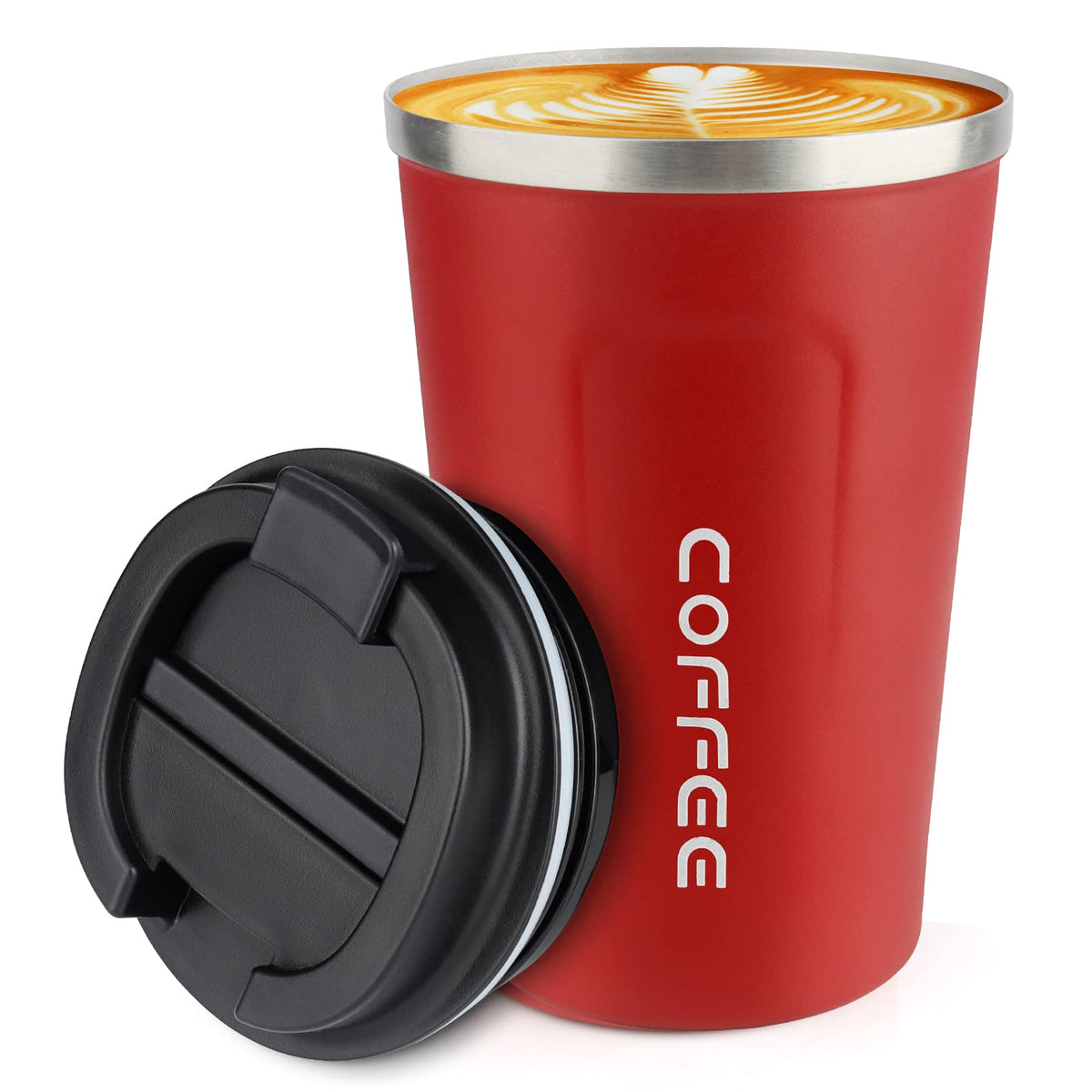 CS COSDDI 12 oz Coffee mug - Stainless Steel Coffee Cup with Leakproof Lid