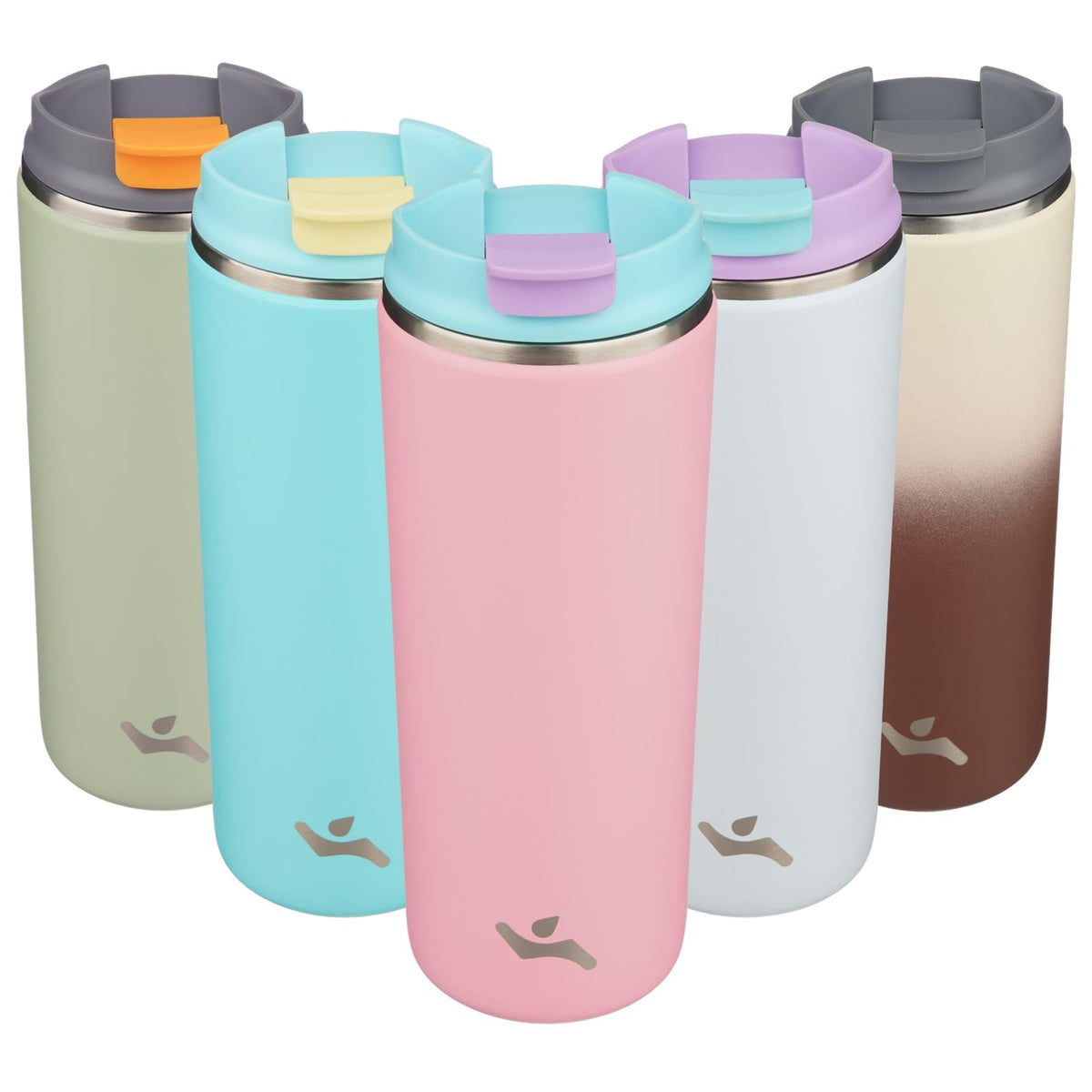 Konokyo 16oz Travel Coffee Mug with Lid, Insulated Stainless Tumbler