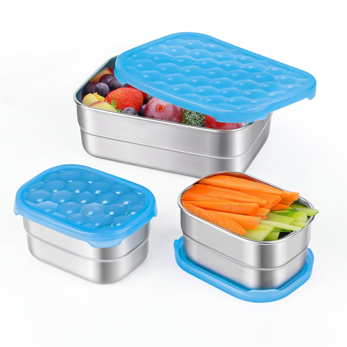 Tanjiae 4Pack 8oz Small (1 CUP) Stainless Steel Snack Containers for Kids | Reusable Easy Open Toddler Snack Containers with Silicone Lids | Stackable Toddler Lunch Box for Daycare, School and Travel