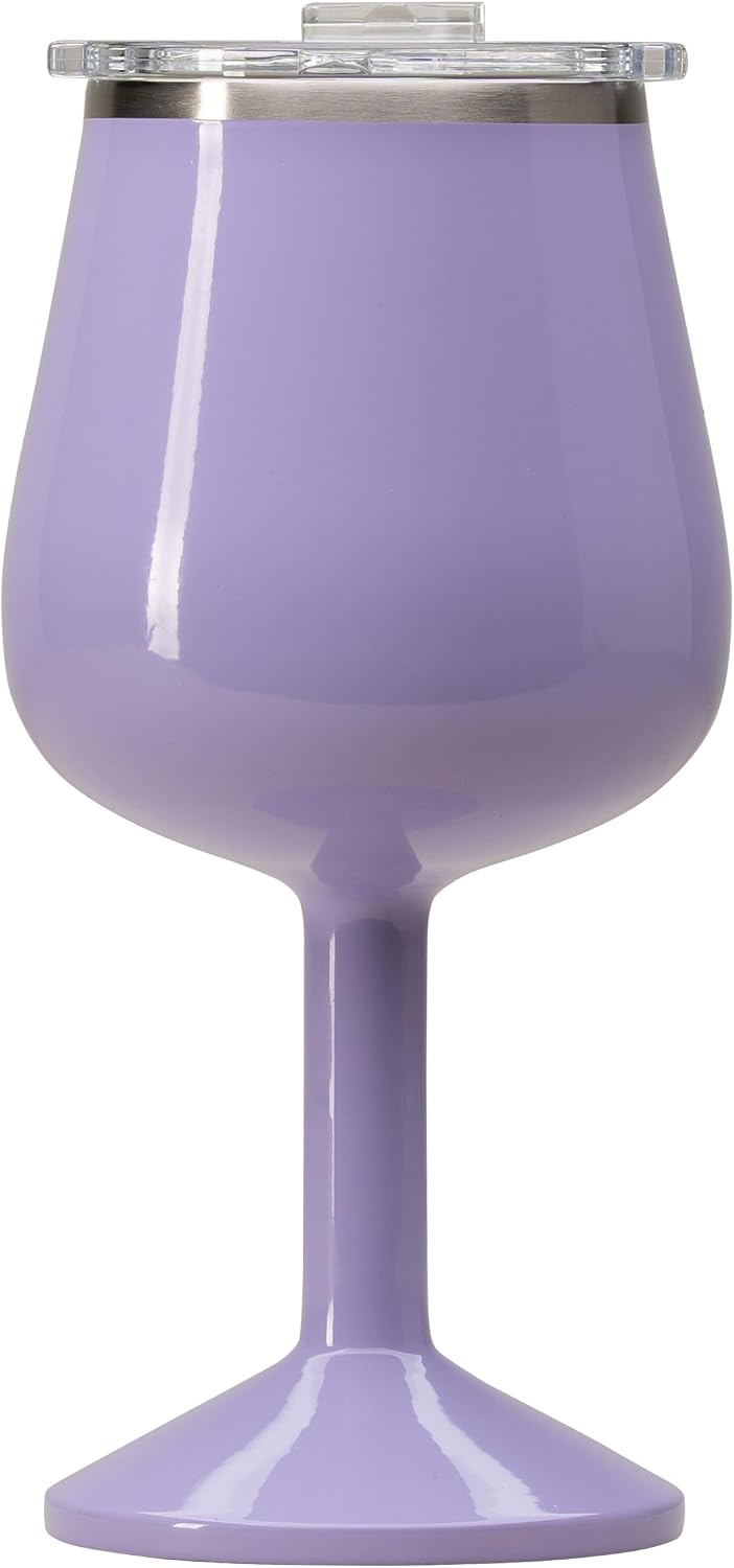 ORCA Vino 15oz | Temperature Insulated Mug, Vacuum Sealed Stainless Steel Wine Glass with Lid, Cup Keeps Drinks Ice Cold or Hot — Lilac