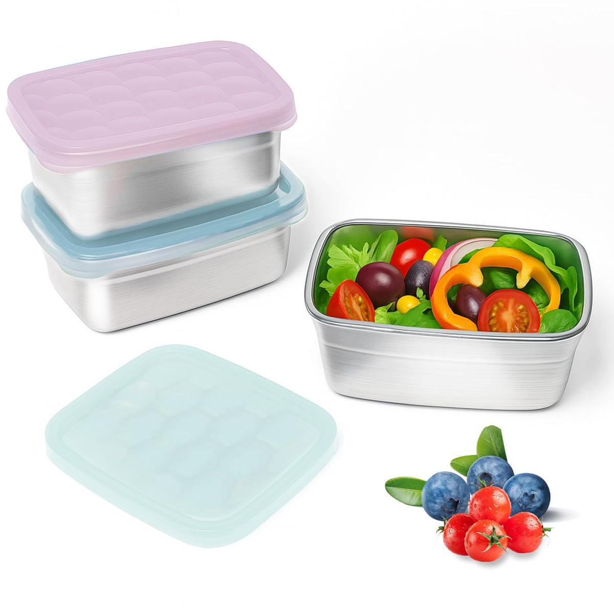 Tanjiae 4Pack 8oz Small (1 CUP) Stainless Steel Snack Containers for Kids | Reusable Easy Open Toddler Snack Containers with Silicone Lids | Stackable Toddler Lunch Box for Daycare, School and Travel