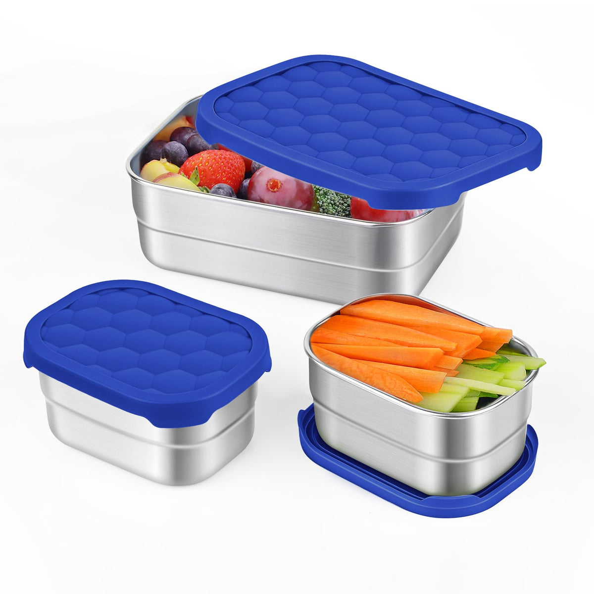 Tanjiae 4Pack 8oz Small (1 CUP) Stainless Steel Snack Containers for Kids | Reusable Easy Open Toddler Snack Containers with Silicone Lids | Stackable Toddler Lunch Box for Daycare, School and Travel