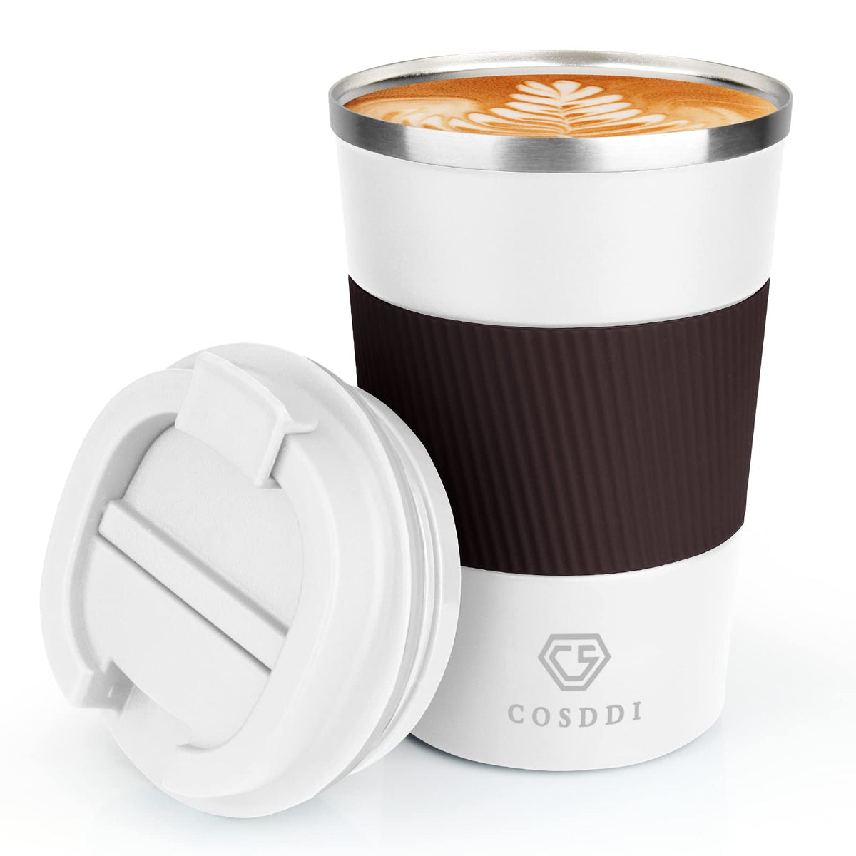 CS COSDDI 12 oz Coffee mug - Stainless Steel Coffee Cup with Leakproof Lid