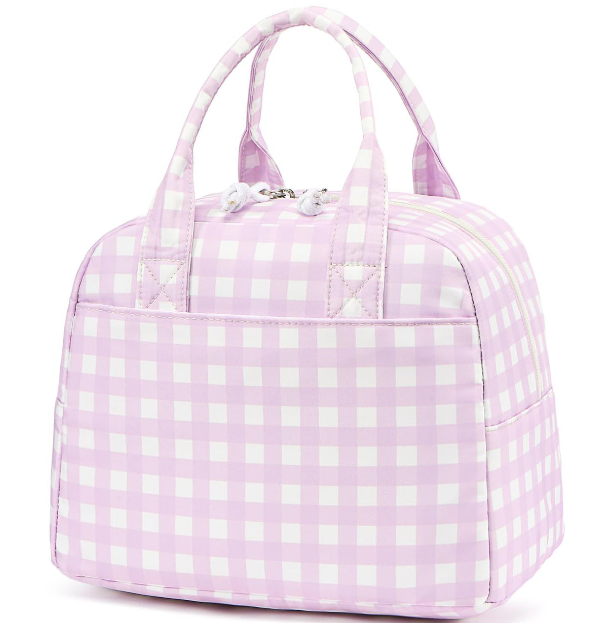 LOVELYWIND Lunch Box for Women, Insulated Lunch Bag, Green Stripe Tote 9L