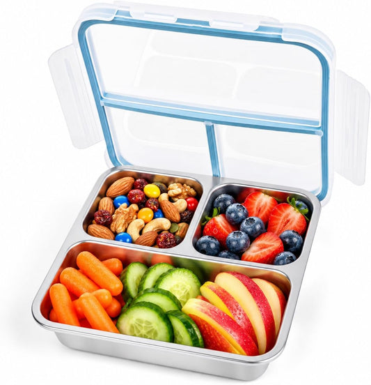 Stainless Steel Snack Container, 25oz Lunch Box, Meal Prep Box (Blue)