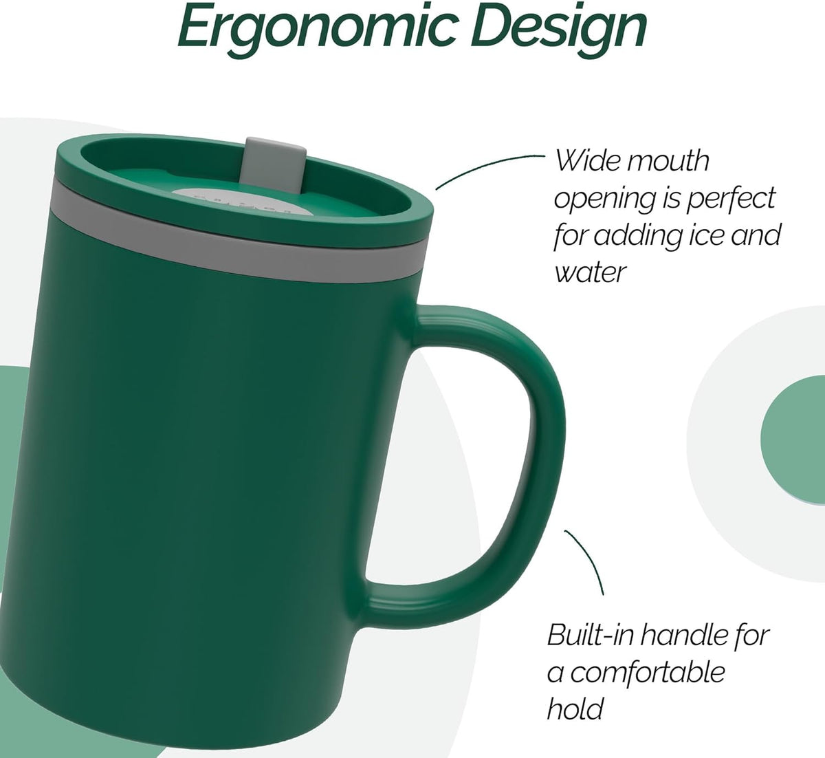 Copco Iconic Desk Mug 16 Oz - Green/Hunter Green, Set of 2