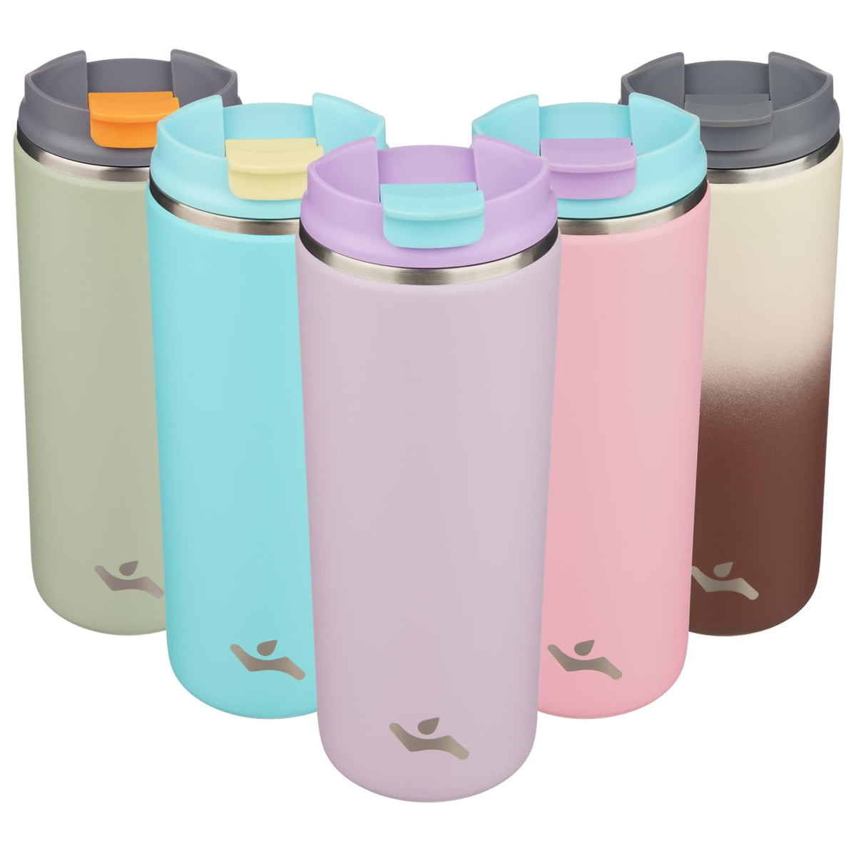 Konokyo 16oz Travel Coffee Mug with Lid, Insulated Stainless Tumbler