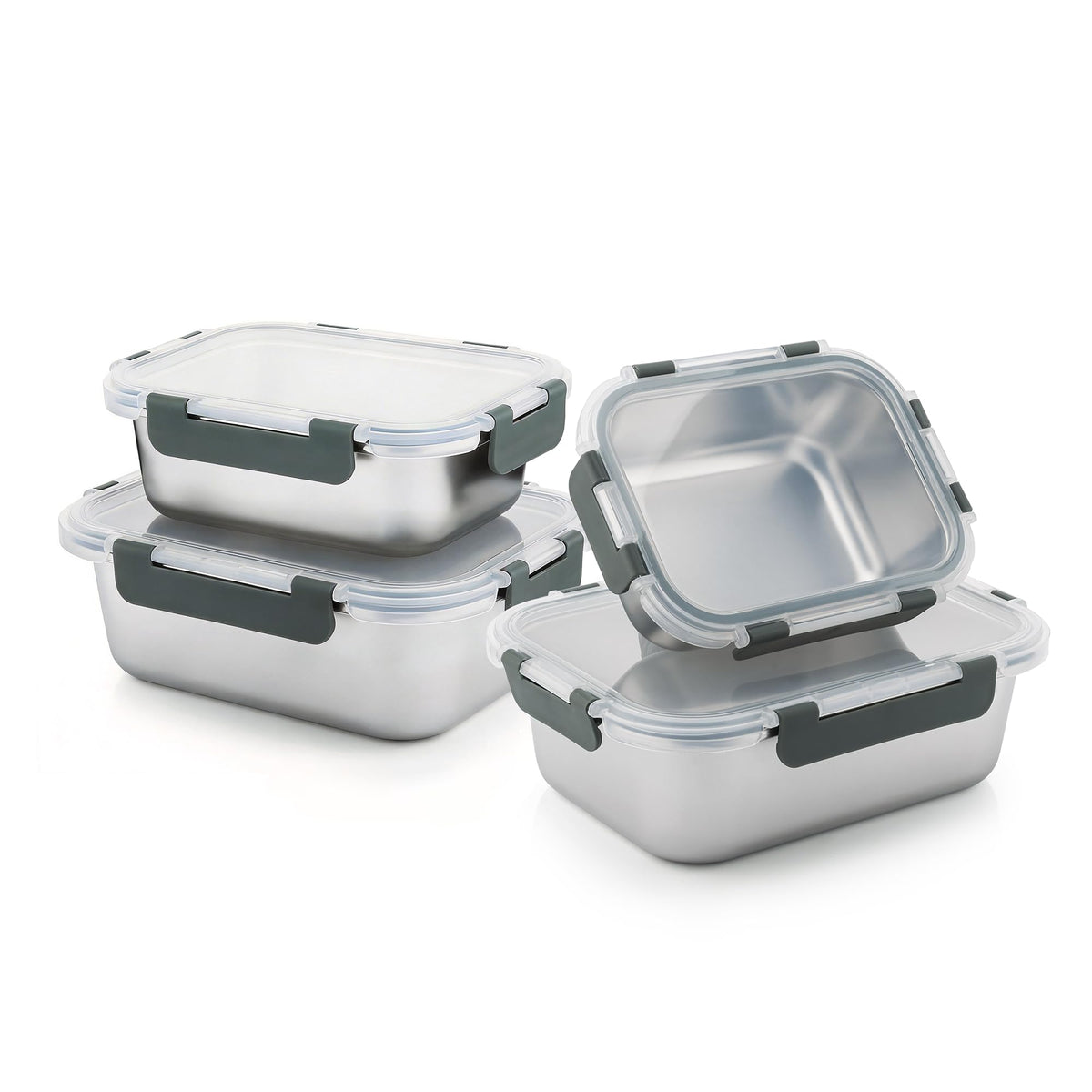 8 PCS Stainless Steel Lunch Box 4-Size Food Storage Containers with Lids