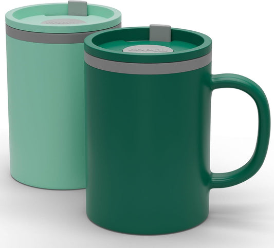 Copco Iconic Desk Mug 16 Oz - Green/Hunter Green, Set of 2