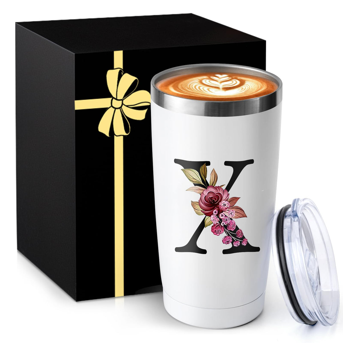 20 Oz Insulated Coffee Cup with Lid Car Tumbler Travel Mug Women Wife Husband Happy Birthday Wedding Romantic Gift Best Cool Day Personalized Unique Special Cute Custom Christmas Xmas Valentines Ideal