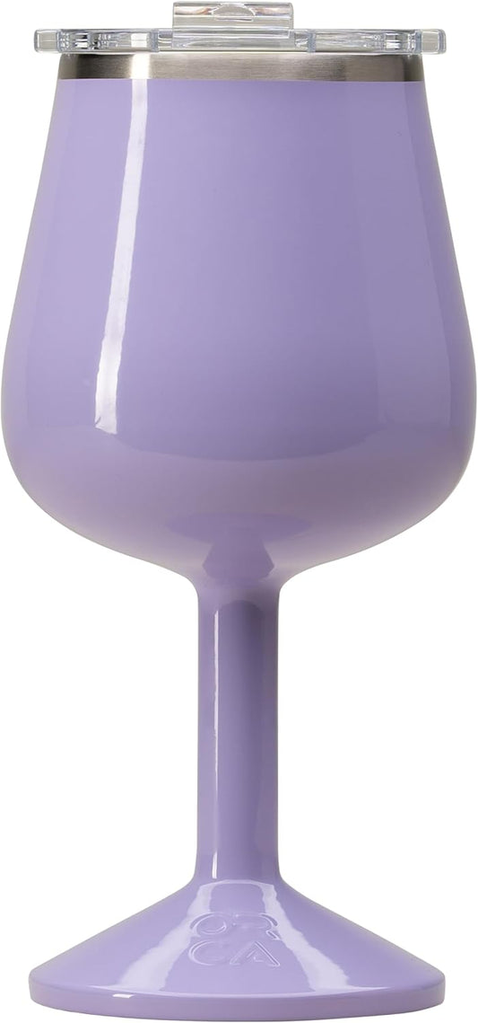 ORCA Vino 15oz | Temperature Insulated Mug, Vacuum Sealed Stainless Steel Wine Glass with Lid, Cup Keeps Drinks Ice Cold or Hot — Lilac