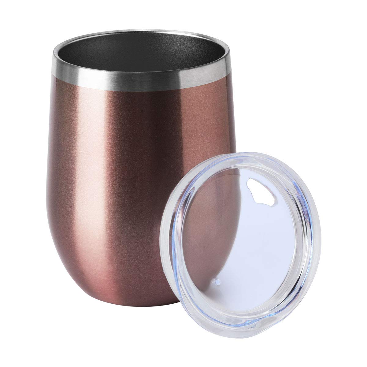 HASLE OUTFITTERS 12oz Wine Tumbler with Lid Stemless Wine Glasses Double Wall Vacuum Travel Mugs stainless steel Coffee Cup for Cold & Hot Drinks Wine Coffee Cocktails Beer 12 Pack White