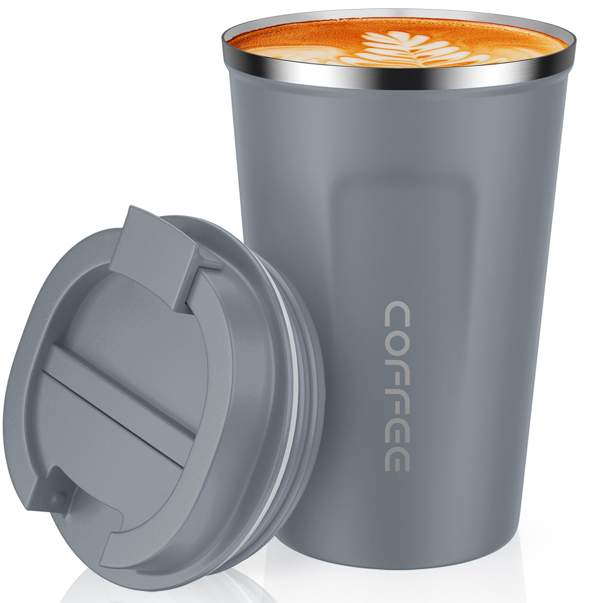 CS COSDDI 12 oz Coffee mug - Stainless Steel Coffee Cup with Leakproof Lid