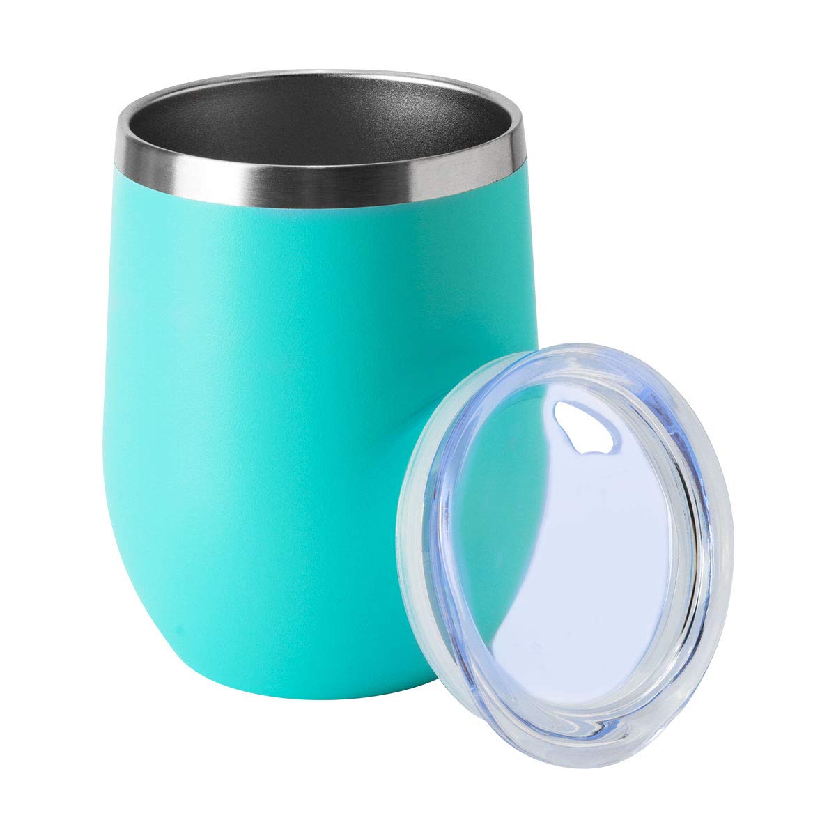 HASLE OUTFITTERS 12oz Wine Tumbler with Lid Stemless Wine Glasses Double Wall Vacuum Travel Mugs stainless steel Coffee Cup for Cold & Hot Drinks Wine Coffee Cocktails Beer 12 Pack White
