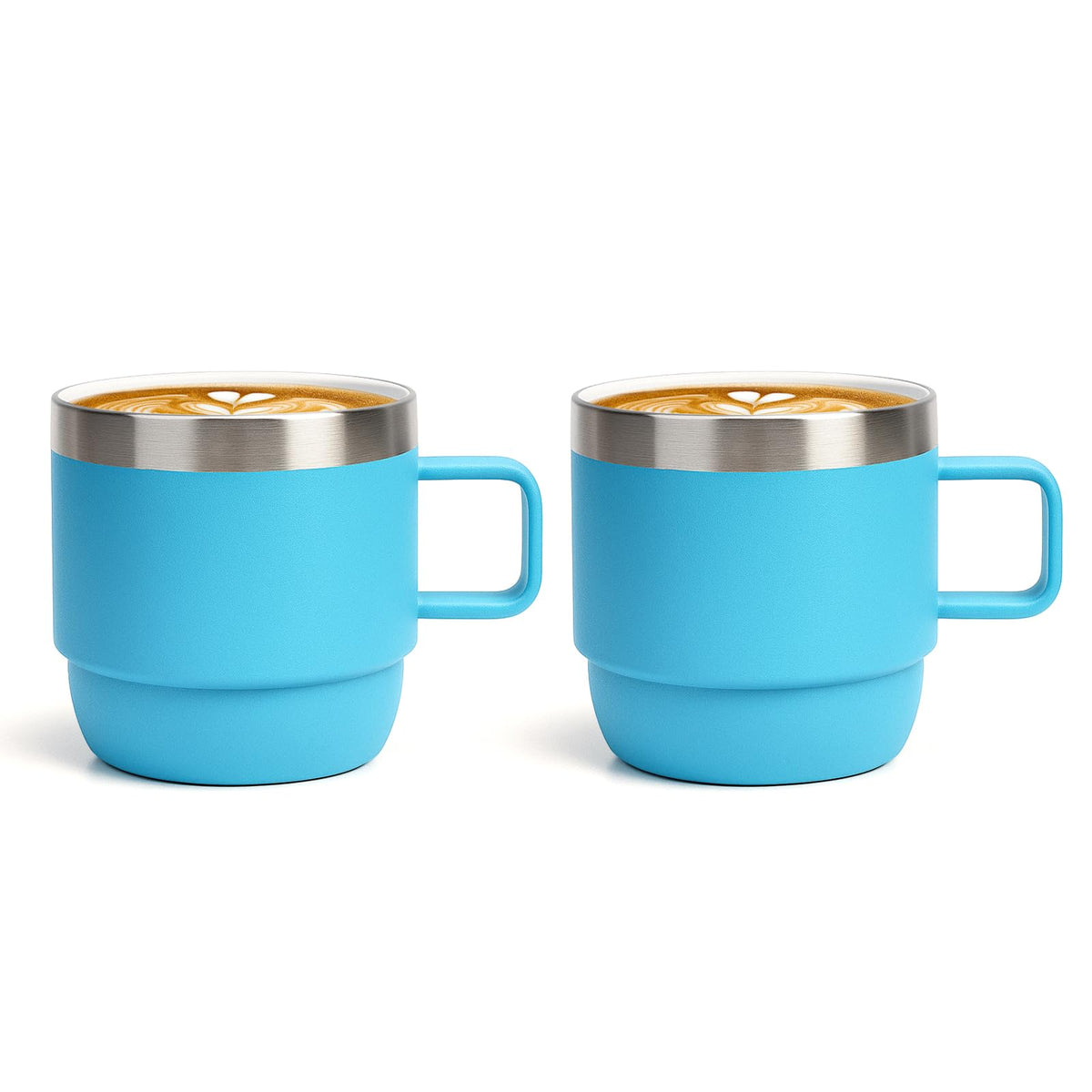 Zenbo 6 oz Espresso Mug with Handle, Ceramic-Lined 18/8 Stainless Steel
