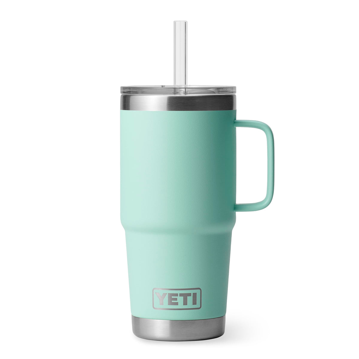 YETI Rambler 42 oz Tumbler with Handle and Straw Lid, Travel Mug Water Tumbler, Vacuum Insulated Cup with Handle, Stainless Steel, Seafoam